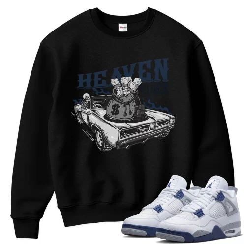 TeeVivo Sweatshirt Match Air Jordan 4 Retro Midnight Navy Heaven vibes – Air Jordan 4 Sweatshirt, AJ4 Sweatshirt