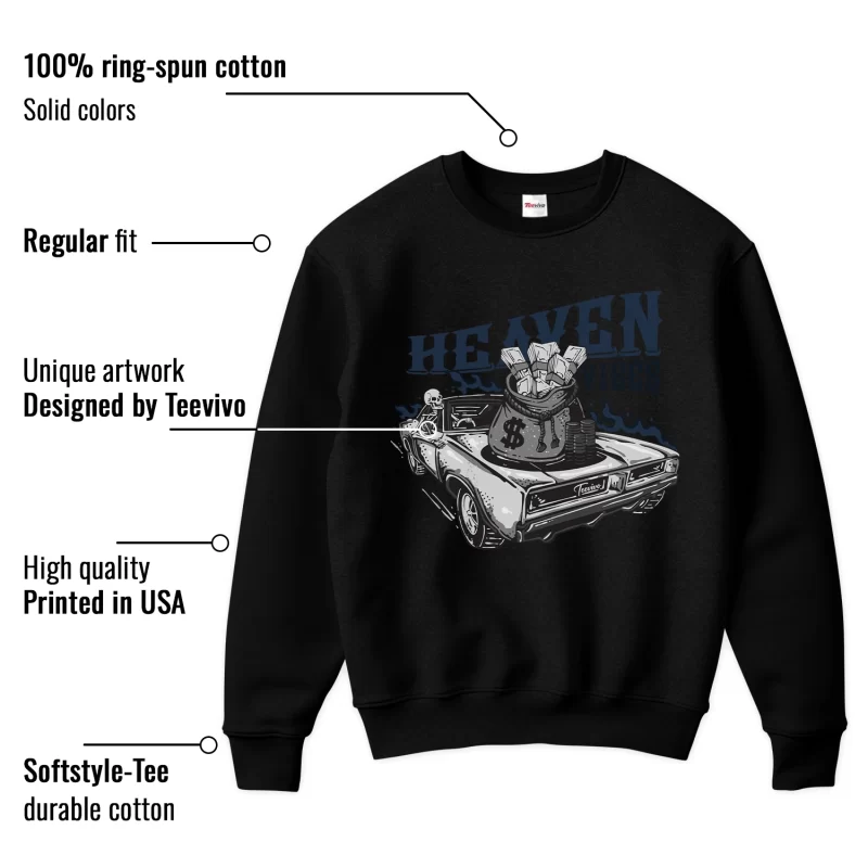 TeeVivo Sweatshirt Match Air Jordan 4 Retro Midnight Navy Heaven vibes – Air Jordan 4 Sweatshirt, AJ4 Sweatshirt