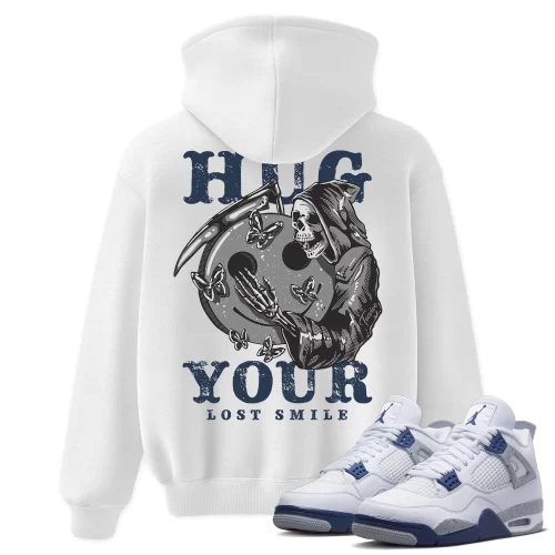 TeeVivo Hoodie Match Air Jordan 4 Retro Midnight Navy Hug your lost smile – Air Jordan 4 Hoodie, AJ4 Hoodie