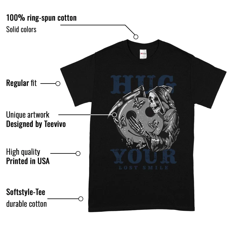 TeeVivo T-Shirt Match Air Jordan 4 Retro Midnight Navy Hug your lost smile – Air Jordan 4 Shirt, AJ4 Shirt