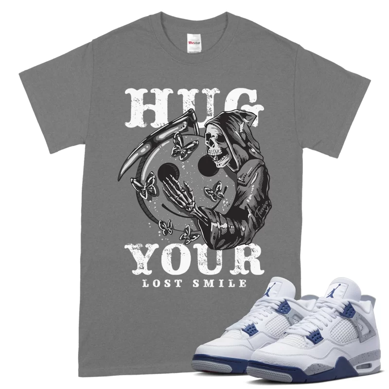 TeeVivo T-Shirt Match Air Jordan 4 Retro Midnight Navy Hug your lost smile – Air Jordan 4 Shirt, AJ4 Shirt
