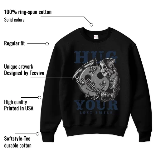 TeeVivo Sweatshirt Match Air Jordan 4 Retro Midnight Navy Hug your lost smile – Air Jordan 4 Sweatshirt, AJ4 Sweatshirt