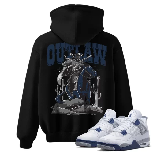 TeeVivo Hoodie Match Air Jordan 4 Retro Midnight Navy Outlaw – Air Jordan 4 Hoodie, AJ4 Hoodie