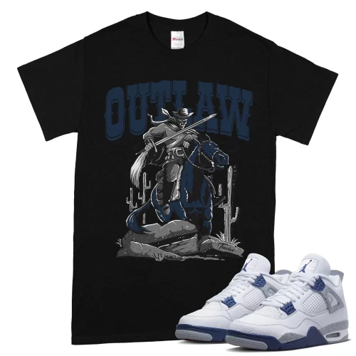 TeeVivo T-Shirt Match Air Jordan 4 Retro Midnight Navy Outlaw – Air Jordan 4 Shirt, AJ4 Shirt