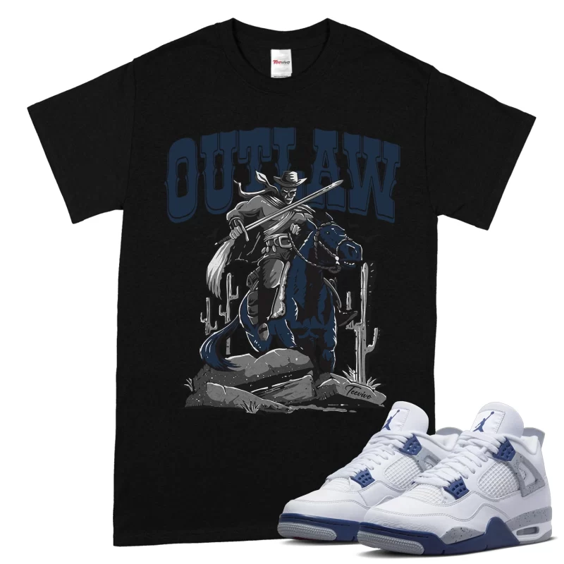 TeeVivo T-Shirt Match Air Jordan 4 Retro Midnight Navy Outlaw – Air Jordan 4 Shirt, AJ4 Shirt