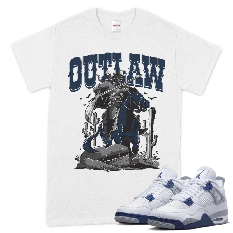 TeeVivo T-Shirt Match Air Jordan 4 Retro Midnight Navy Outlaw – Air Jordan 4 Shirt, AJ4 Shirt
