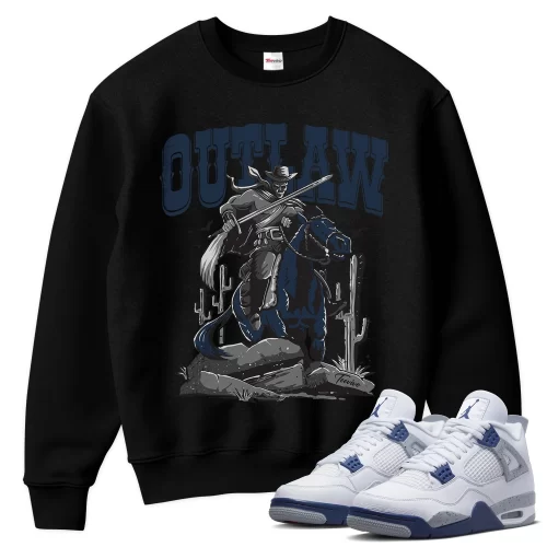 TeeVivo Sweatshirt Match Air Jordan 4 Retro Midnight Navy Outlaw – Air Jordan 4 Sweatshirt, AJ4 Sweatshirt
