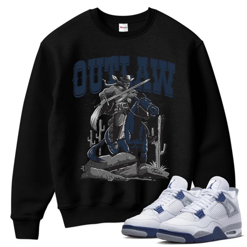 TeeVivo Sweatshirt Match Air Jordan 4 Retro Midnight Navy Outlaw – Air Jordan 4 Sweatshirt, AJ4 Sweatshirt