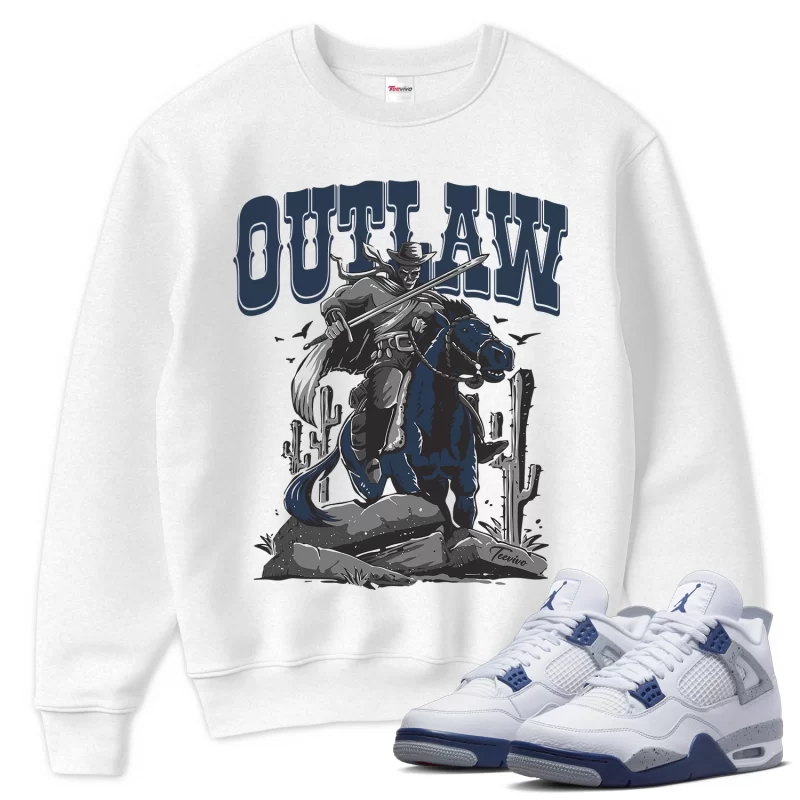 TeeVivo Sweatshirt Match Air Jordan 4 Retro Midnight Navy Outlaw – Air Jordan 4 Sweatshirt, AJ4 Sweatshirt