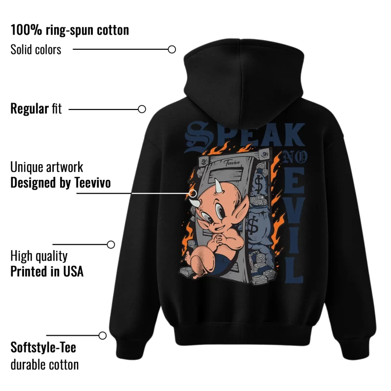 TeeVivo Hoodie Match Air Jordan 4 Retro Midnight Navy Speak no evil – Air Jordan 4 Hoodie, AJ4 Hoodie