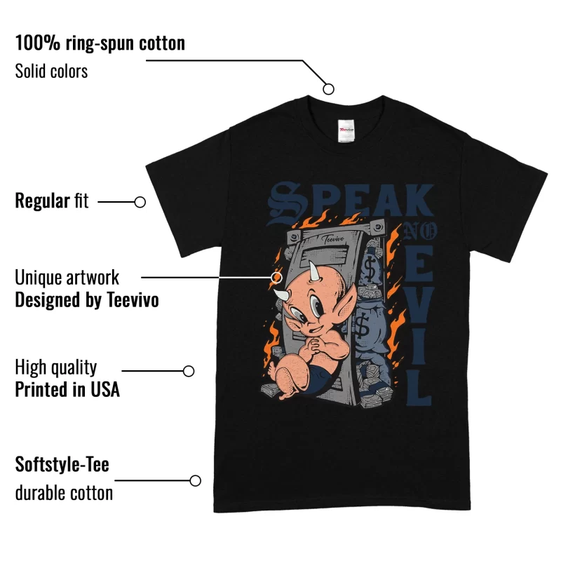 TeeVivo T-Shirt Match Air Jordan 4 Retro Midnight Navy Speak no evil – Air Jordan 4 Shirt, AJ4 Shirt