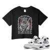 TeeVivo Crop Top Match Air Jordan 4 Retro Military Black Awake – Air Jordan 4 Crop Top, AJ4 Crop Top