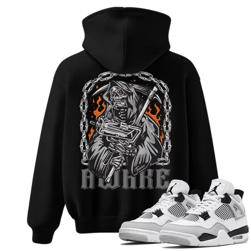 TeeVivo Hoodie Match Air Jordan 4 Retro Military Black Awake – Air Jordan 4 Hoodie, AJ4 Hoodie