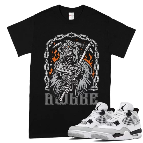 TeeVivo T-Shirt Match Air Jordan 4 Retro Military Black Awake – Air Jordan 4 Shirt, AJ4 Shirt