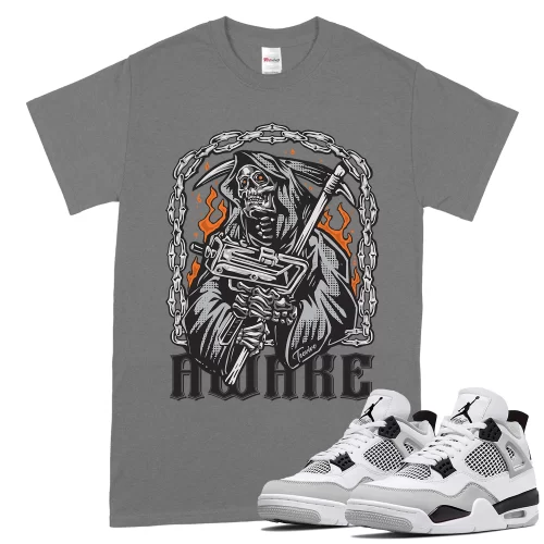 TeeVivo T-Shirt Match Air Jordan 4 Retro Military Black Awake – Air Jordan 4 Shirt, AJ4 Shirt