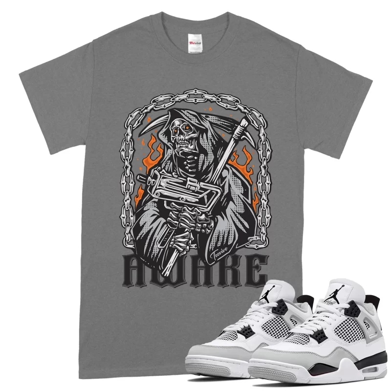 TeeVivo T-Shirt Match Air Jordan 4 Retro Military Black Awake – Air Jordan 4 Shirt, AJ4 Shirt