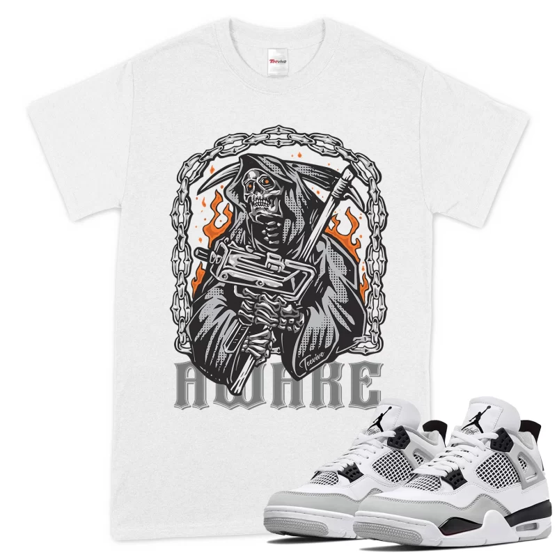 TeeVivo T-Shirt Match Air Jordan 4 Retro Military Black Awake – Air Jordan 4 Shirt, AJ4 Shirt