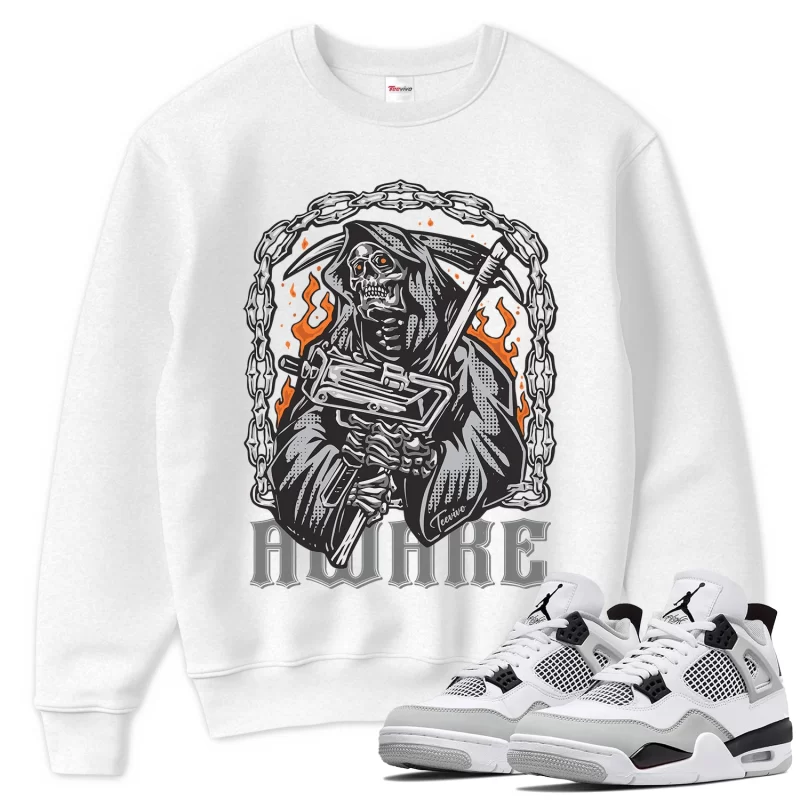 TeeVivo Sweatshirt Match Air Jordan 4 Retro Military Black Awake – Air Jordan 4 Sweatshirt, AJ4 Sweatshirt