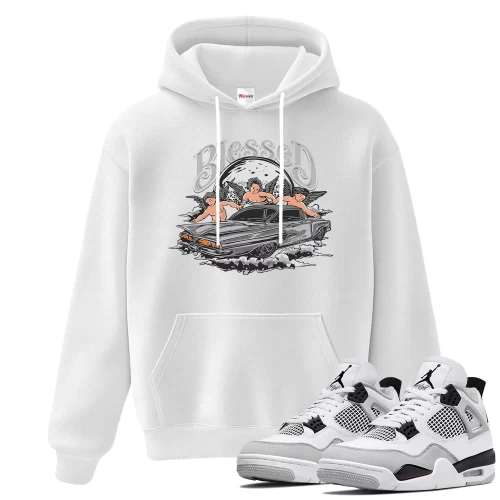 TeeVivo Hoodie Match Air Jordan 4 Retro Military Black Blessed – Air Jordan 4 Hoodie, AJ4 Hoodie