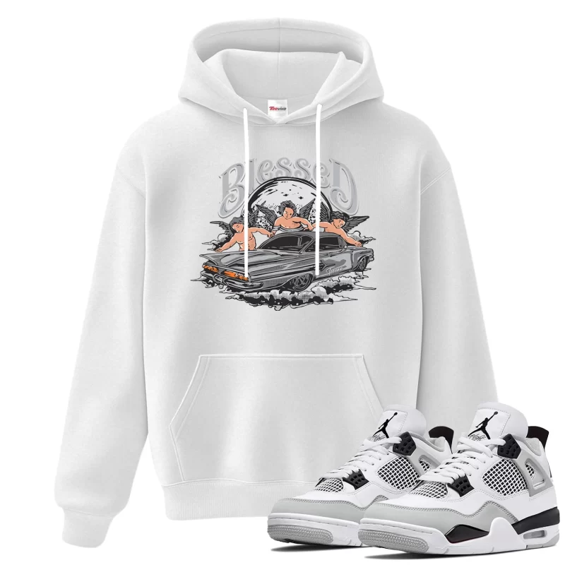 TeeVivo Hoodie Match Air Jordan 4 Retro Military Black Blessed – Air Jordan 4 Hoodie, AJ4 Hoodie