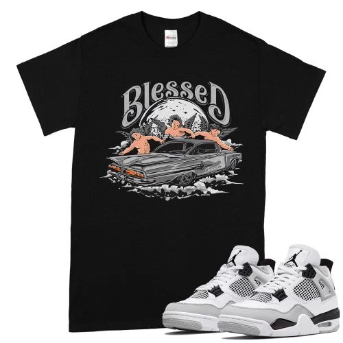 TeeVivo T-Shirt Match Air Jordan 4 Retro Military Black Blessed – Air Jordan 4 Shirt, AJ4 Shirt