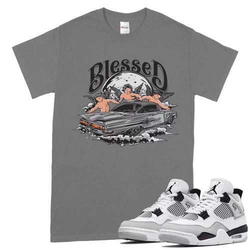 TeeVivo T-Shirt Match Air Jordan 4 Retro Military Black Blessed – Air Jordan 4 Shirt, AJ4 Shirt