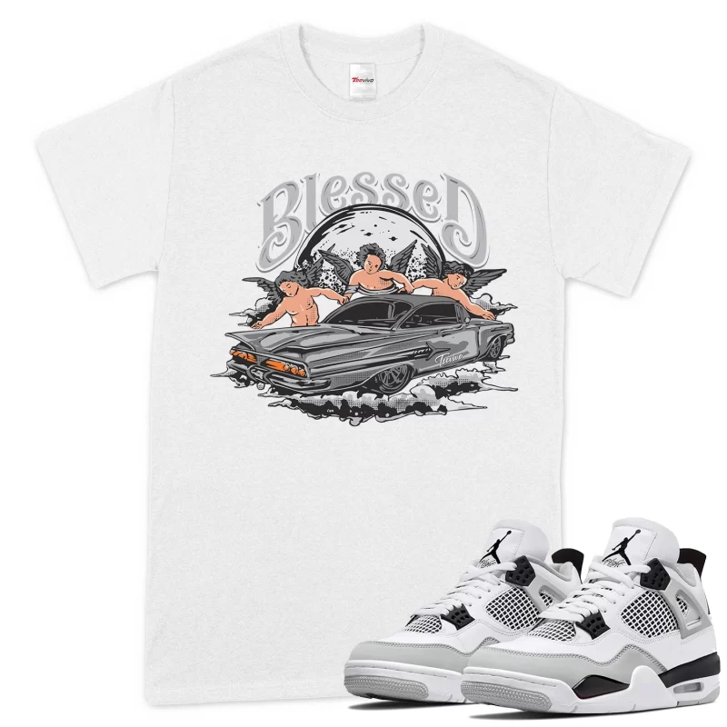 TeeVivo T-Shirt Match Air Jordan 4 Retro Military Black Blessed – Air Jordan 4 Shirt, AJ4 Shirt