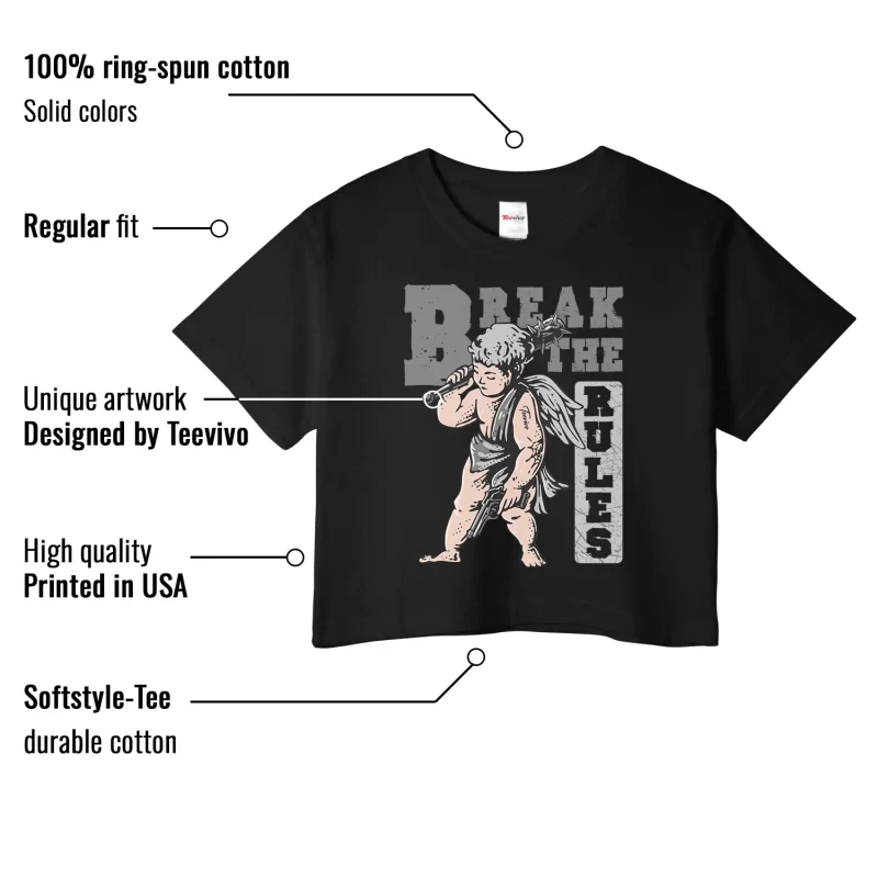 TeeVivo Crop Top Match Air Jordan 4 Retro Military Black Break the rules – Air Jordan 4 Crop Top, AJ4 Crop Top