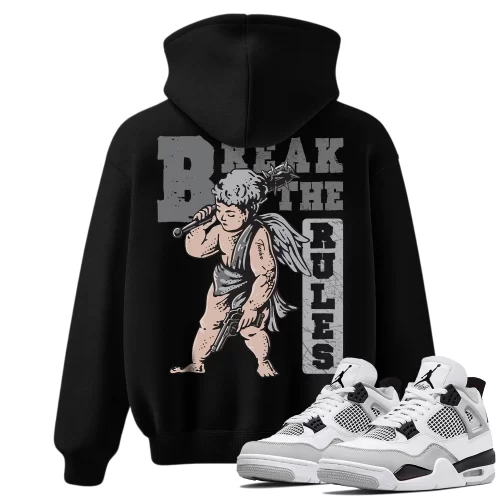 TeeVivo Hoodie Match Air Jordan 4 Retro Military Black Break the rules – Air Jordan 4 Hoodie, AJ4 Hoodie