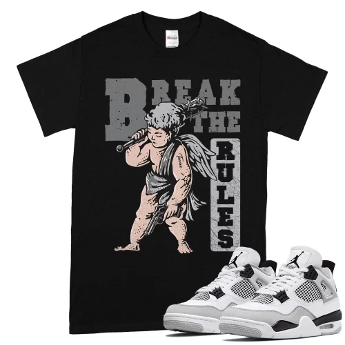 TeeVivo T-Shirt Match Air Jordan 4 Retro Military Black Break the rules – Air Jordan 4 Shirt, AJ4 Shirt