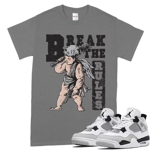 TeeVivo T-Shirt Match Air Jordan 4 Retro Military Black Break the rules – Air Jordan 4 Shirt, AJ4 Shirt