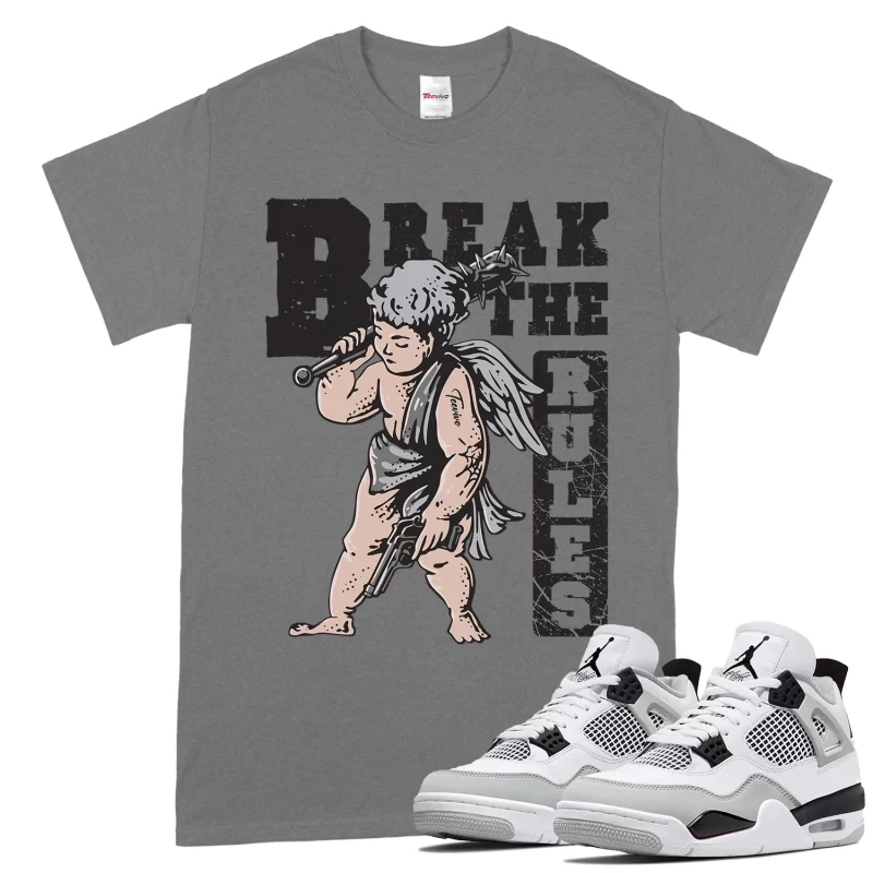 TeeVivo T-Shirt Match Air Jordan 4 Retro Military Black Break the rules – Air Jordan 4 Shirt, AJ4 Shirt