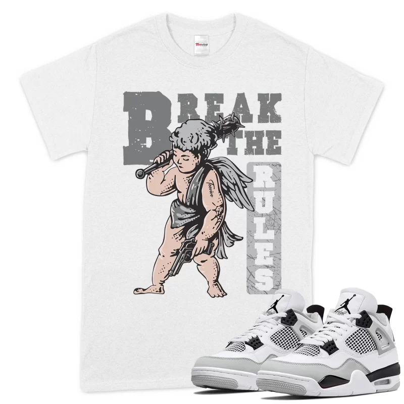 TeeVivo T-Shirt Match Air Jordan 4 Retro Military Black Break the rules – Air Jordan 4 Shirt, AJ4 Shirt