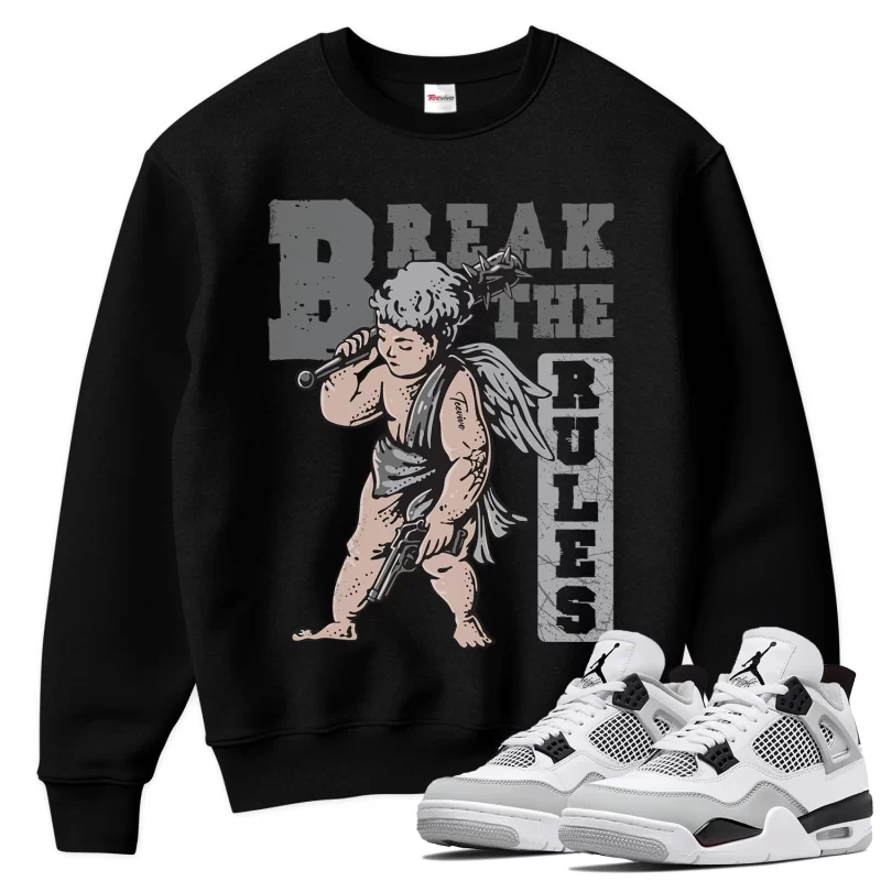 TeeVivo Sweatshirt Match Air Jordan 4 Retro Military Black Break the rules – Air Jordan 4 Sweatshirt, AJ4 Sweatshirt
