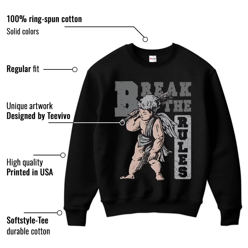 TeeVivo Sweatshirt Match Air Jordan 4 Retro Military Black Break the rules – Air Jordan 4 Sweatshirt, AJ4 Sweatshirt