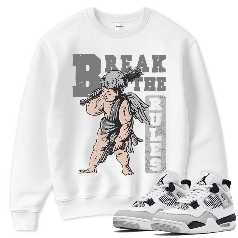 TeeVivo Sweatshirt Match Air Jordan 4 Retro Military Black Break the rules – Air Jordan 4 Sweatshirt, AJ4 Sweatshirt