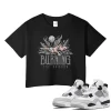 TeeVivo Crop Top Match Air Jordan 4 Retro Military Black Burning the ground – Air Jordan 4 Crop Top, AJ4 Crop Top