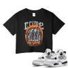 TeeVivo Crop Top Match Air Jordan 4 Retro Military Black Crime – Air Jordan 4 Crop Top, AJ4 Crop Top