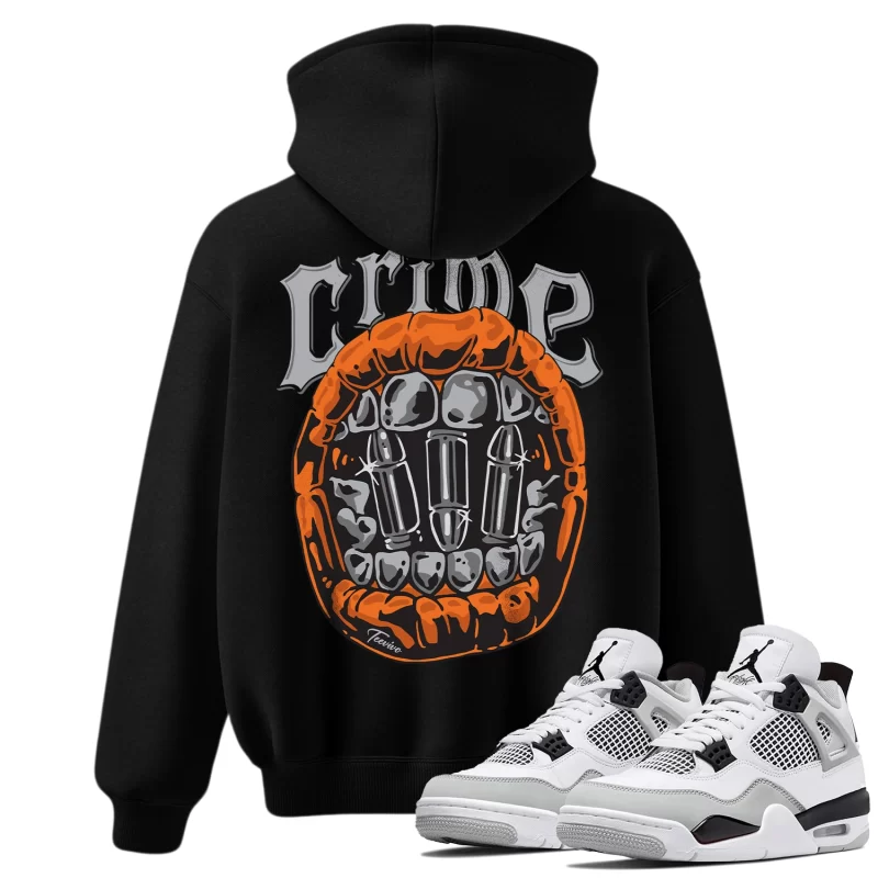 TeeVivo Hoodie Match Air Jordan 4 Retro Military Black Crime – Air Jordan 4 Hoodie, AJ4 Hoodie