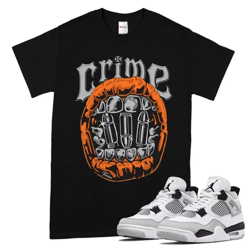 TeeVivo T-Shirt Match Air Jordan 4 Retro Military Black Crime – Air Jordan 4 Shirt, AJ4 Shirt