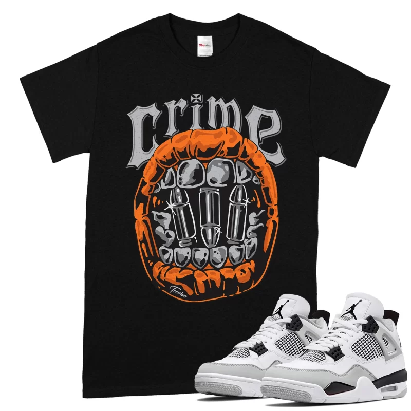 TeeVivo T-Shirt Match Air Jordan 4 Retro Military Black Crime – Air Jordan 4 Shirt, AJ4 Shirt