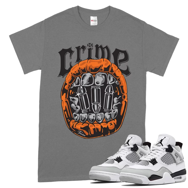 TeeVivo T-Shirt Match Air Jordan 4 Retro Military Black Crime – Air Jordan 4 Shirt, AJ4 Shirt