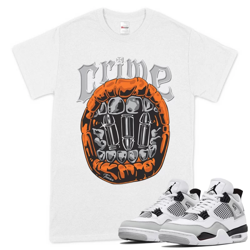 TeeVivo T-Shirt Match Air Jordan 4 Retro Military Black Crime – Air Jordan 4 Shirt, AJ4 Shirt