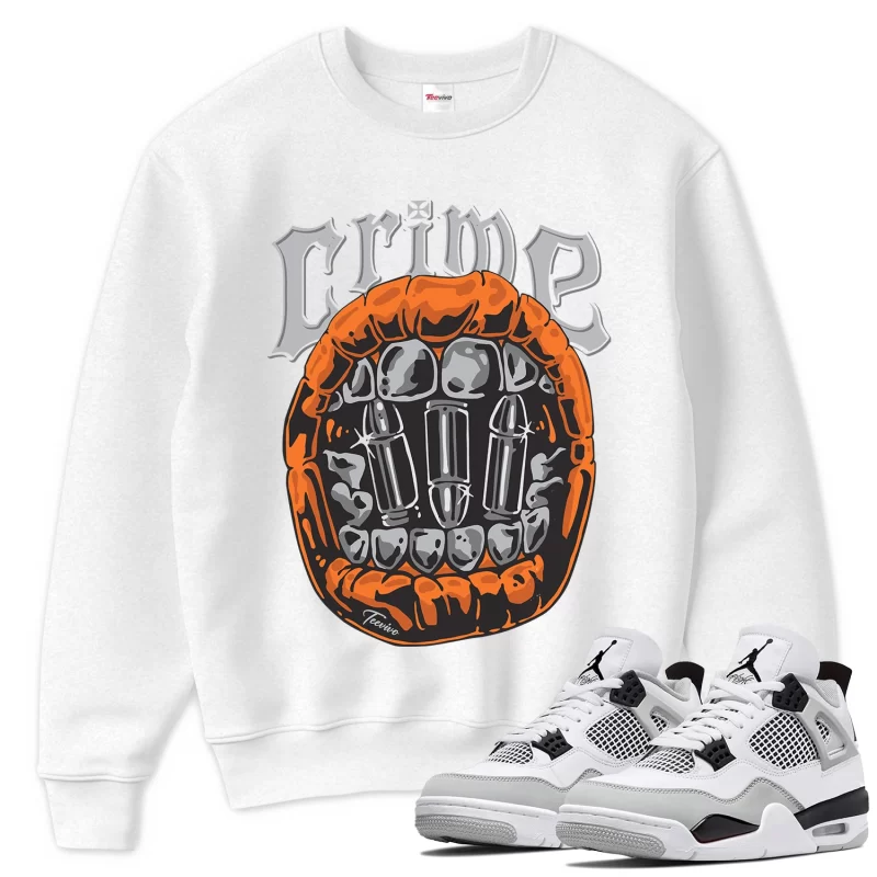 TeeVivo Sweatshirt Match Air Jordan 4 Retro Military Black Crime – Air Jordan 4 Sweatshirt, AJ4 Sweatshirt