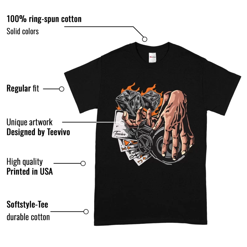 TeeVivo T-Shirt Match Air Jordan 4 Retro Military Black Gambling – Air Jordan 4 Shirt, AJ4 Shirt