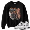 TeeVivo Sweatshirt Match Air Jordan 4 Retro Military Black Gambling – Air Jordan 4 Sweatshirt, AJ4 Sweatshirt
