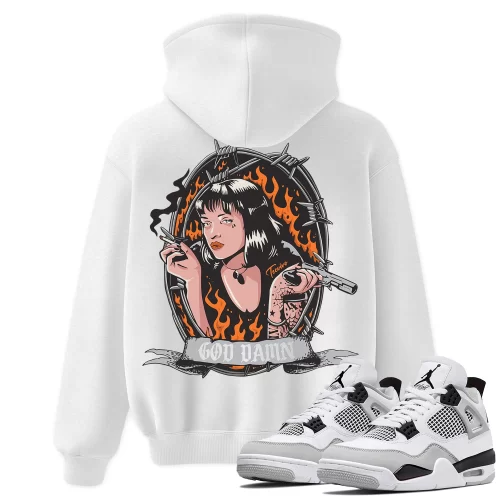 TeeVivo Hoodie Match Air Jordan 4 Retro Military Black God Daaamn – Air Jordan 4 Hoodie, AJ4 Hoodie