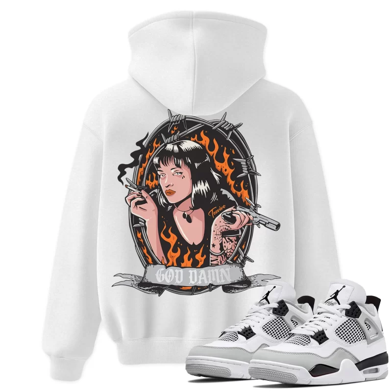 TeeVivo Hoodie Match Air Jordan 4 Retro Military Black God Daaamn – Air Jordan 4 Hoodie, AJ4 Hoodie