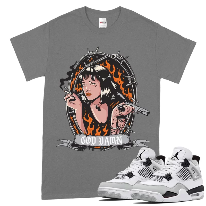 TeeVivo T-Shirt Match Air Jordan 4 Retro Military Black God Daaamn – Air Jordan 4 Shirt, AJ4 Shirt