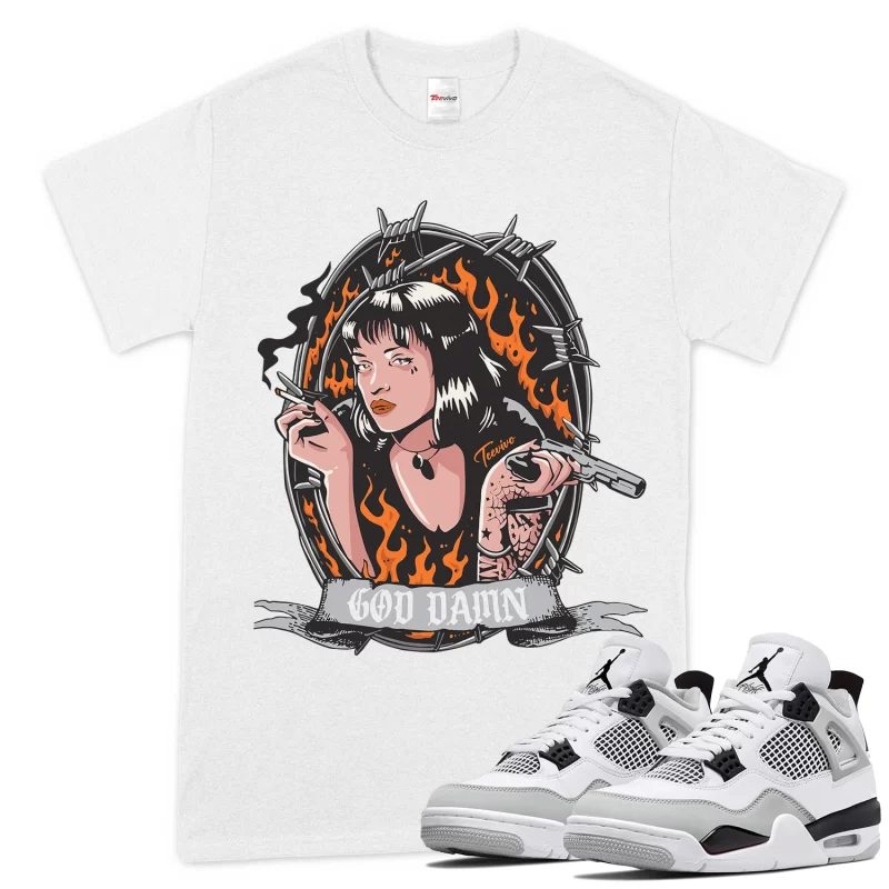 TeeVivo T-Shirt Match Air Jordan 4 Retro Military Black God Daaamn – Air Jordan 4 Shirt, AJ4 Shirt